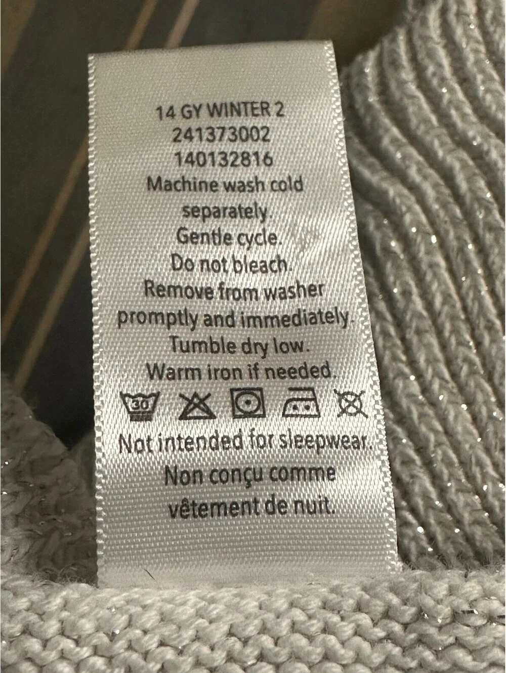 Gymboree metallic gray puff sleeves ruffled hem cable-knit dress/tunic Size 6